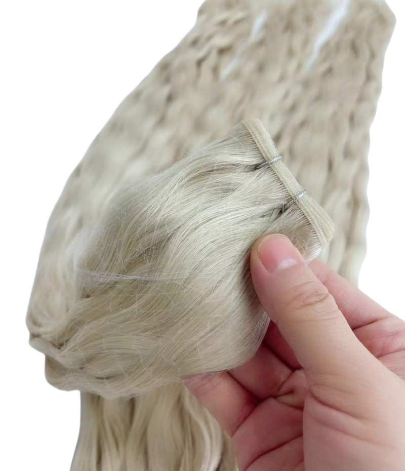 curly blonde hair