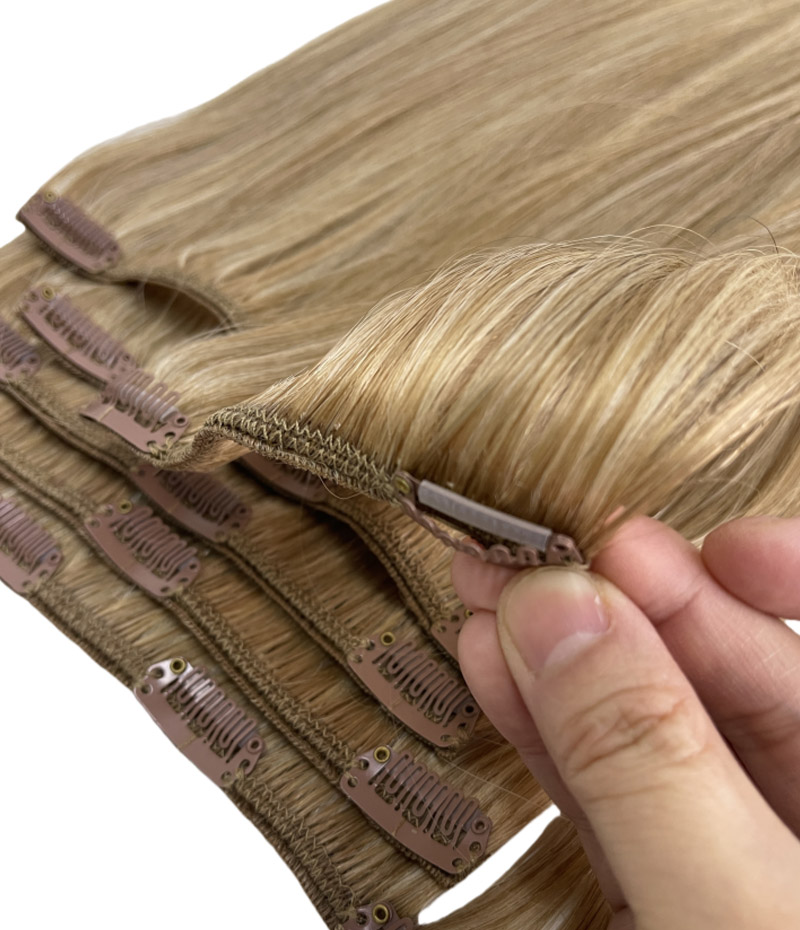 human hair clip in extensions