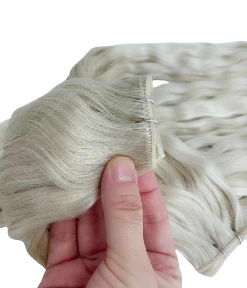 platinum blonde curly hair​